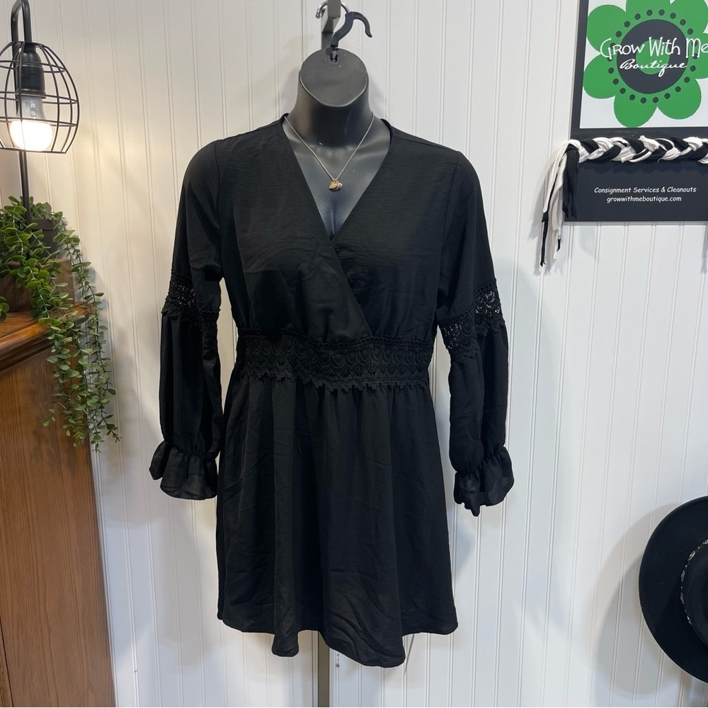 Cupshe Black Lace Trim Swim Coverup